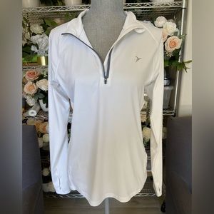 Old Navy Active Go Dry Workout Zip Up, Run Rest Repeat Size M.